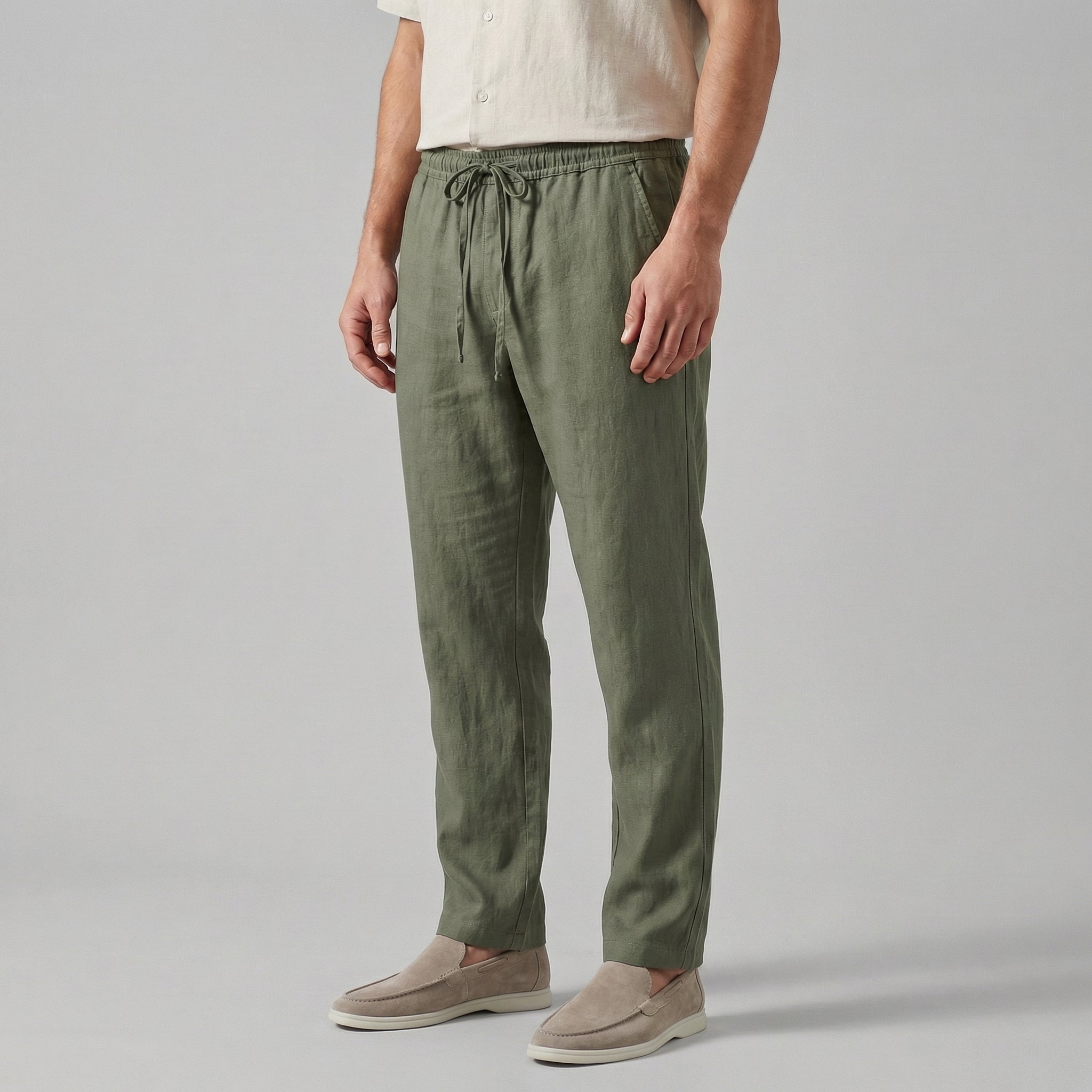 Men's Wide-Leg Linen Trousers
