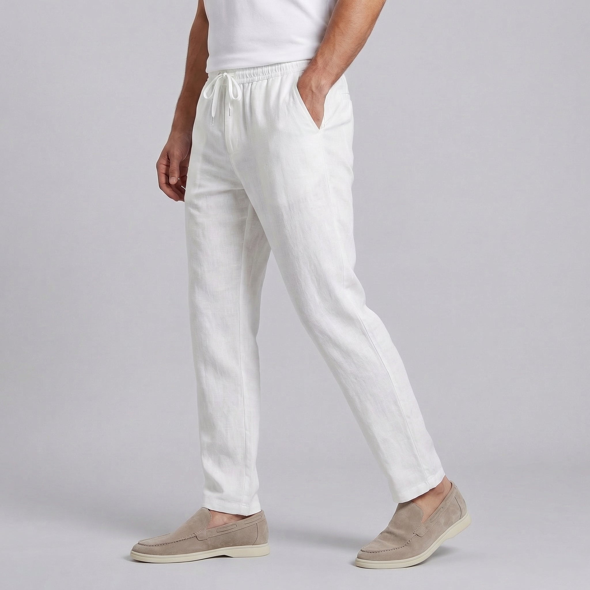 Men's Wide-Leg Linen Trousers