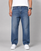 Men's Vintage-Wash Straight-Leg Jeans