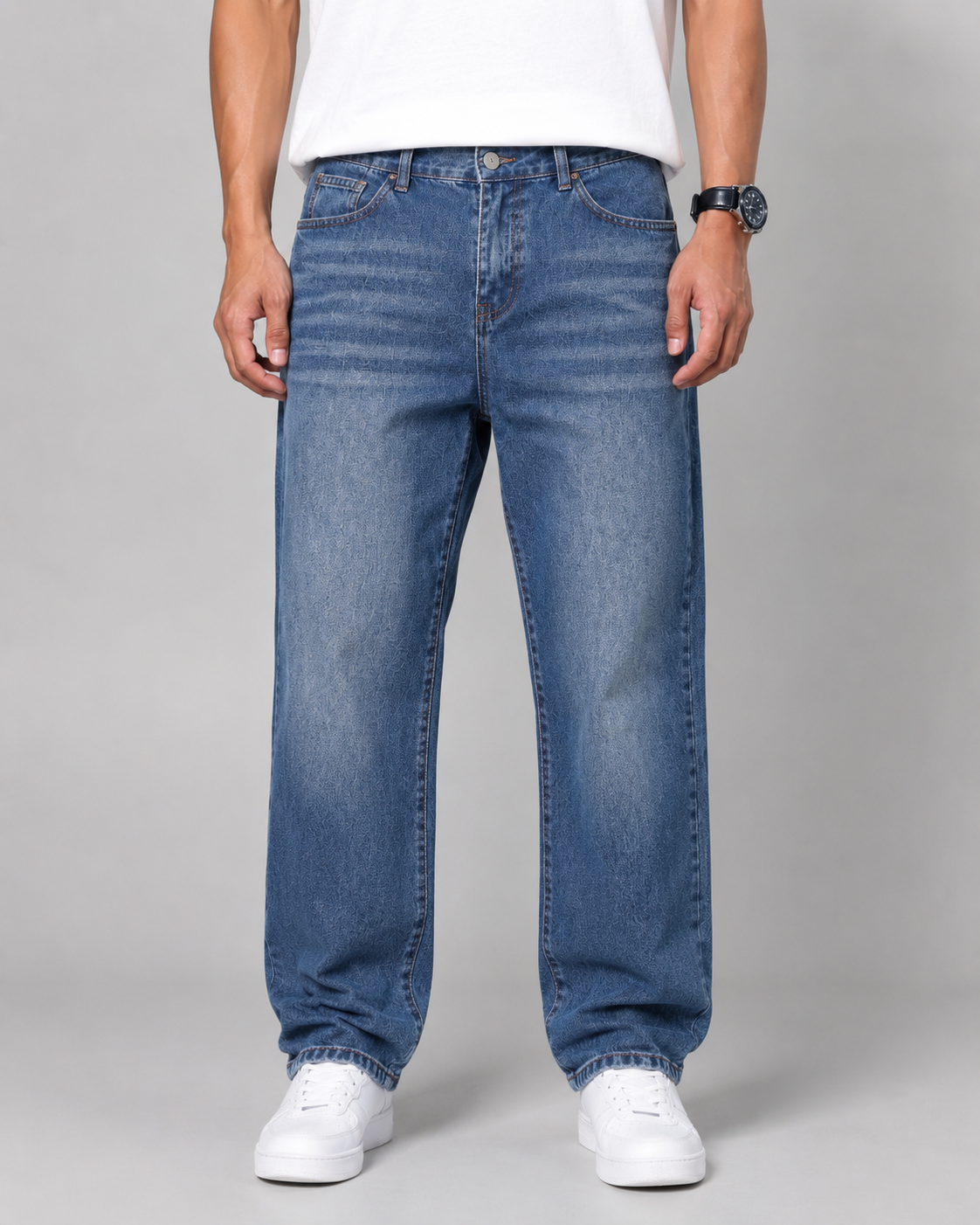 Men's Vintage-Wash Straight-Leg Jeans