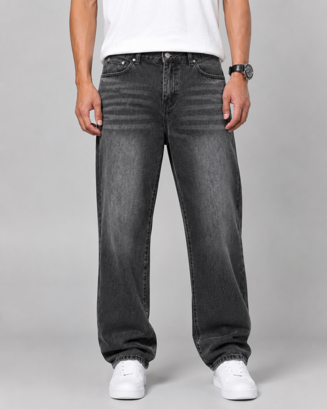 Men's Vintage-Wash Straight-Leg Jeans