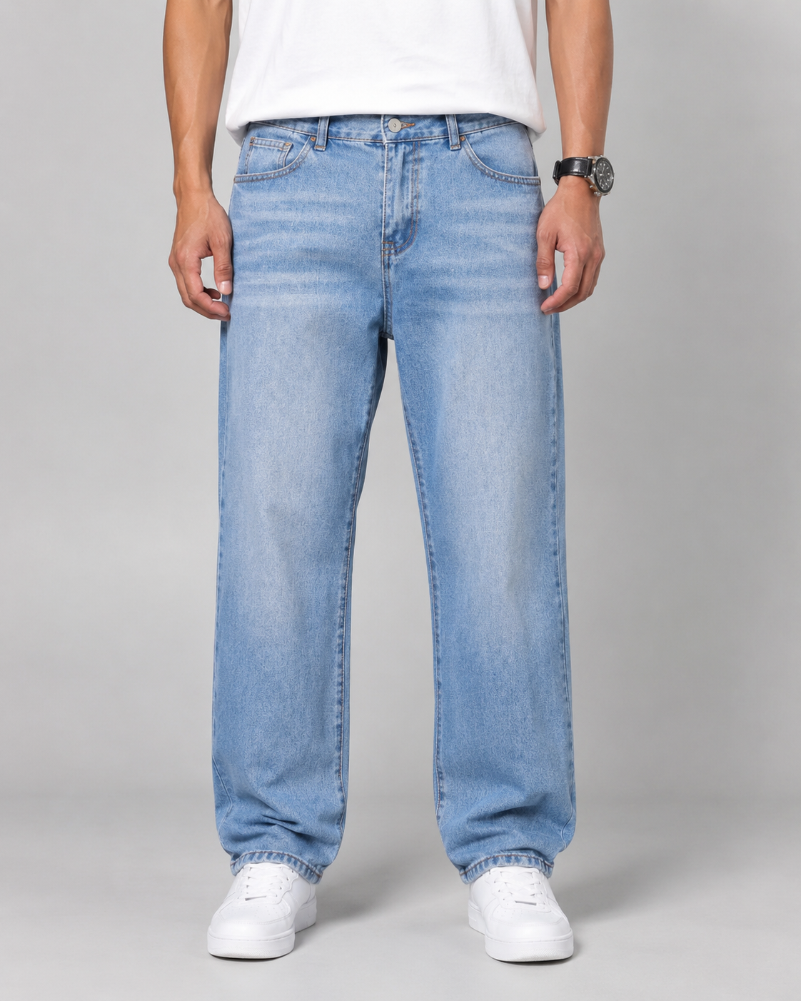 Men's Vintage-Wash Straight-Leg Jeans