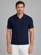 Men's Ribbed Short-Sleeve Polo Shirt