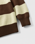 Men's Rugby Stripe Knit Polo Sweater - Relaxed Fit