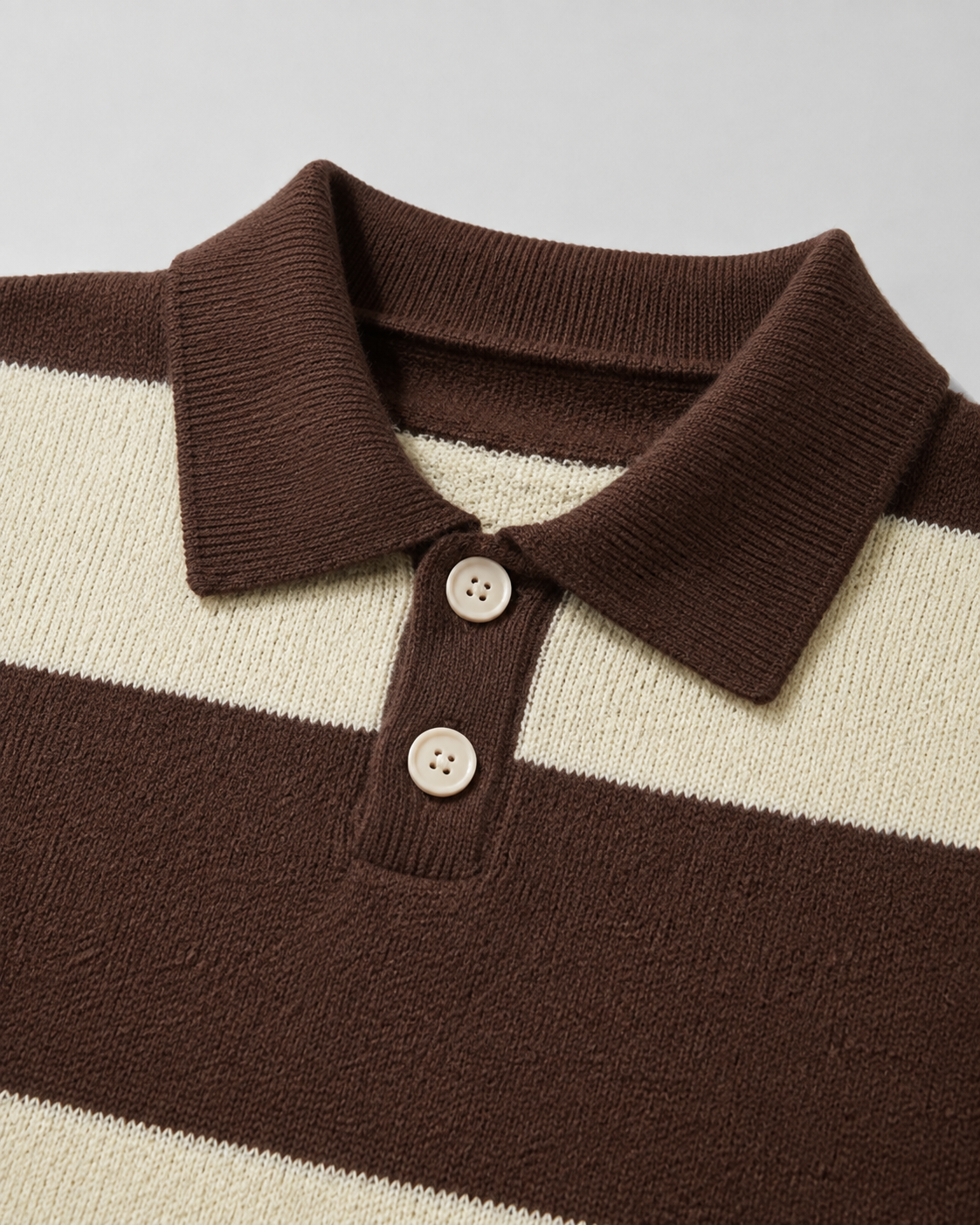 Men's Rugby Stripe Knit Polo Sweater - Relaxed Fit