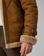 Men's Shearling-Lined Leather Aviator Jacket
