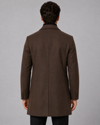 Men's Single-Breasted Wool Coat with Notch Lapel