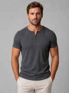 Men's Slim Fit Henley - Button Neck Casual