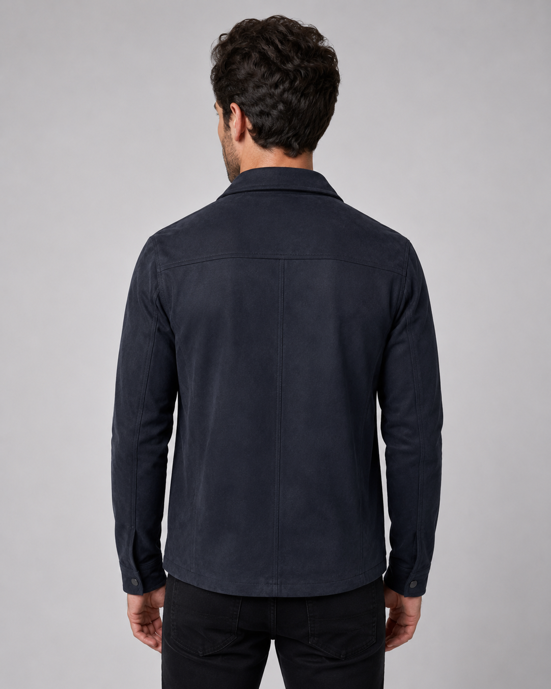Men's Slim-Fit Suede Overshirt