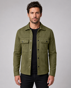 Men's Slim-Fit Suede Overshirt