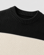 Men's Rugby Stripe Cotton Crew Neck Sweater
