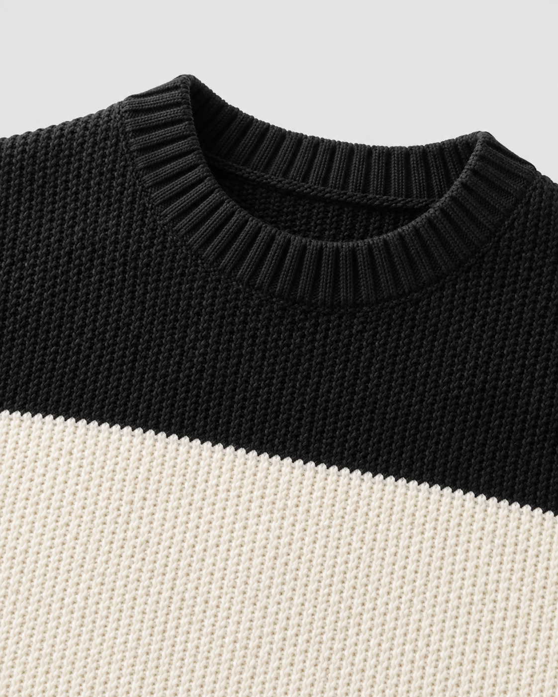 Men's Striped Knit Crew Neck Sweater - Relaxed Fit