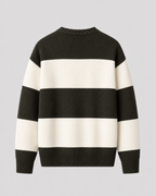 Men's Rugby Stripe Cotton Crew Neck Sweater