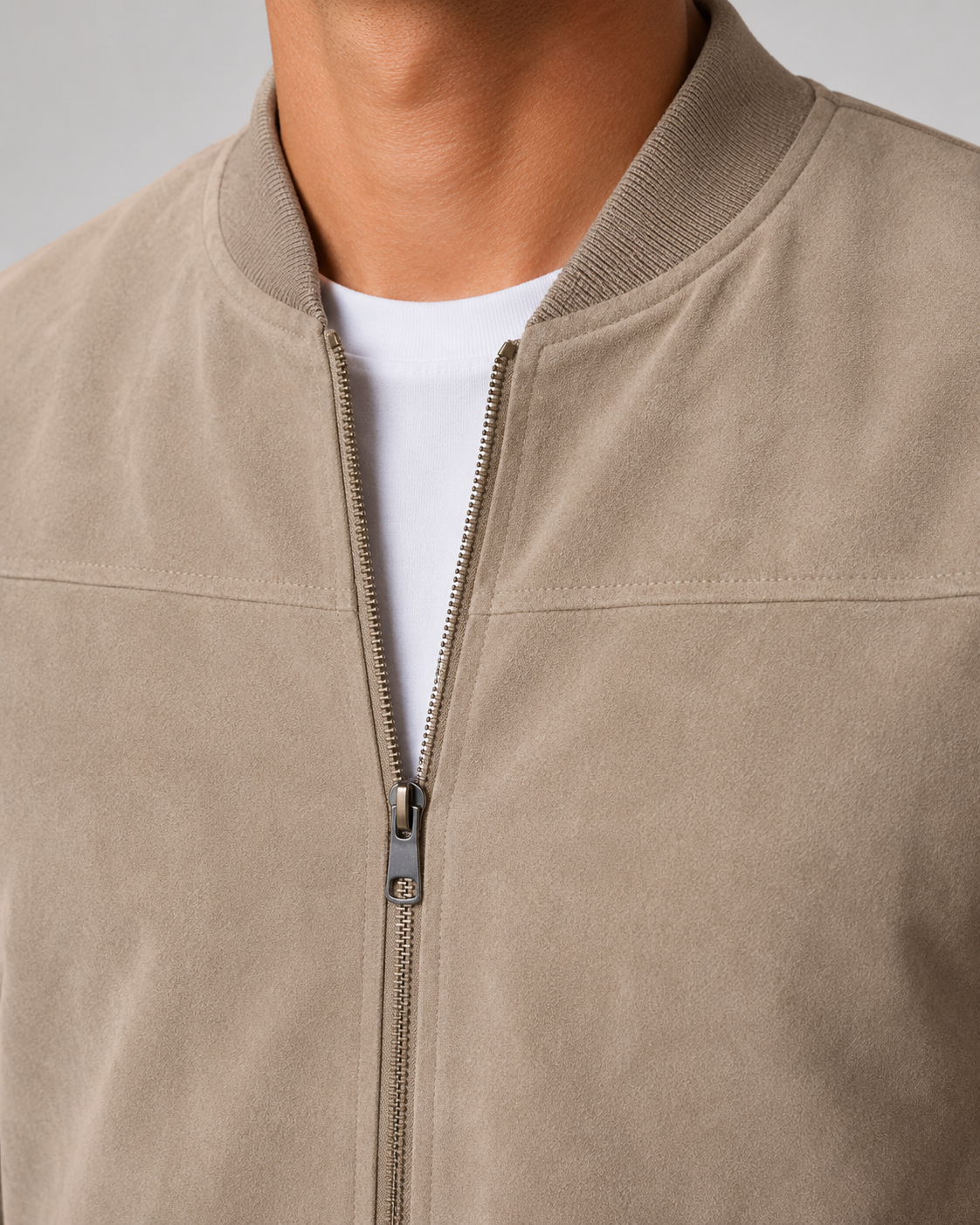 Men's Suede Bomber Jacket