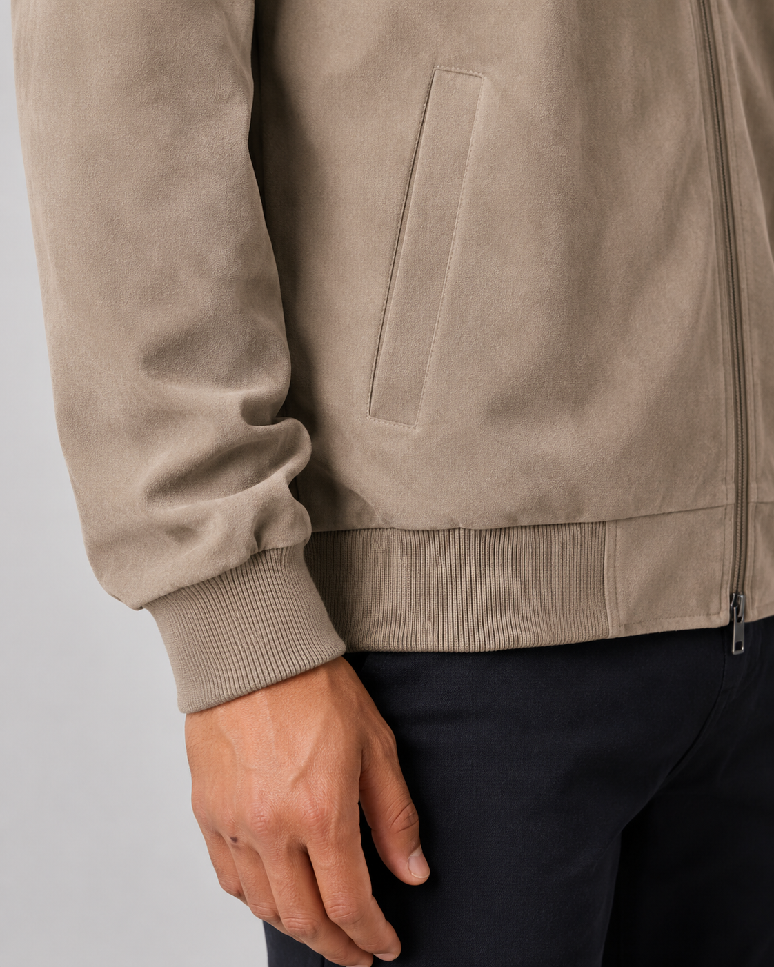 Men's Suede Bomber Jacket