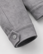 Men's Suede Utility Jacket Stand Collar Zip Front