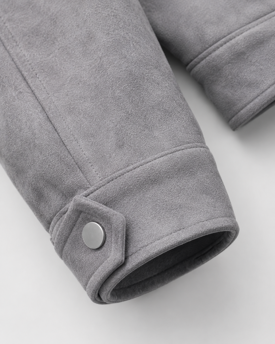 Men's Suede Utility Jacket Stand Collar Zip Front