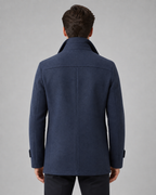Men's Tailored Wool Coat with Funnel Neck