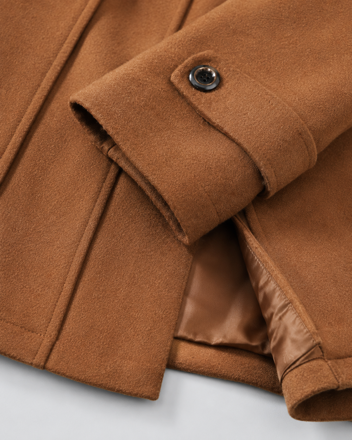 Men's Tailored Wool Coat with Funnel Neck