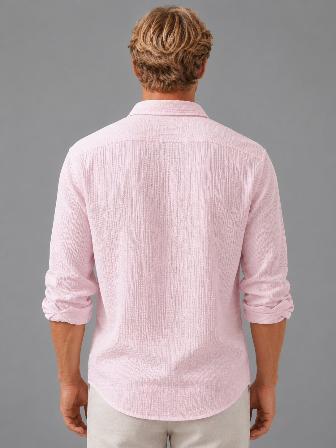 Men's Textured Button-Up Shirt