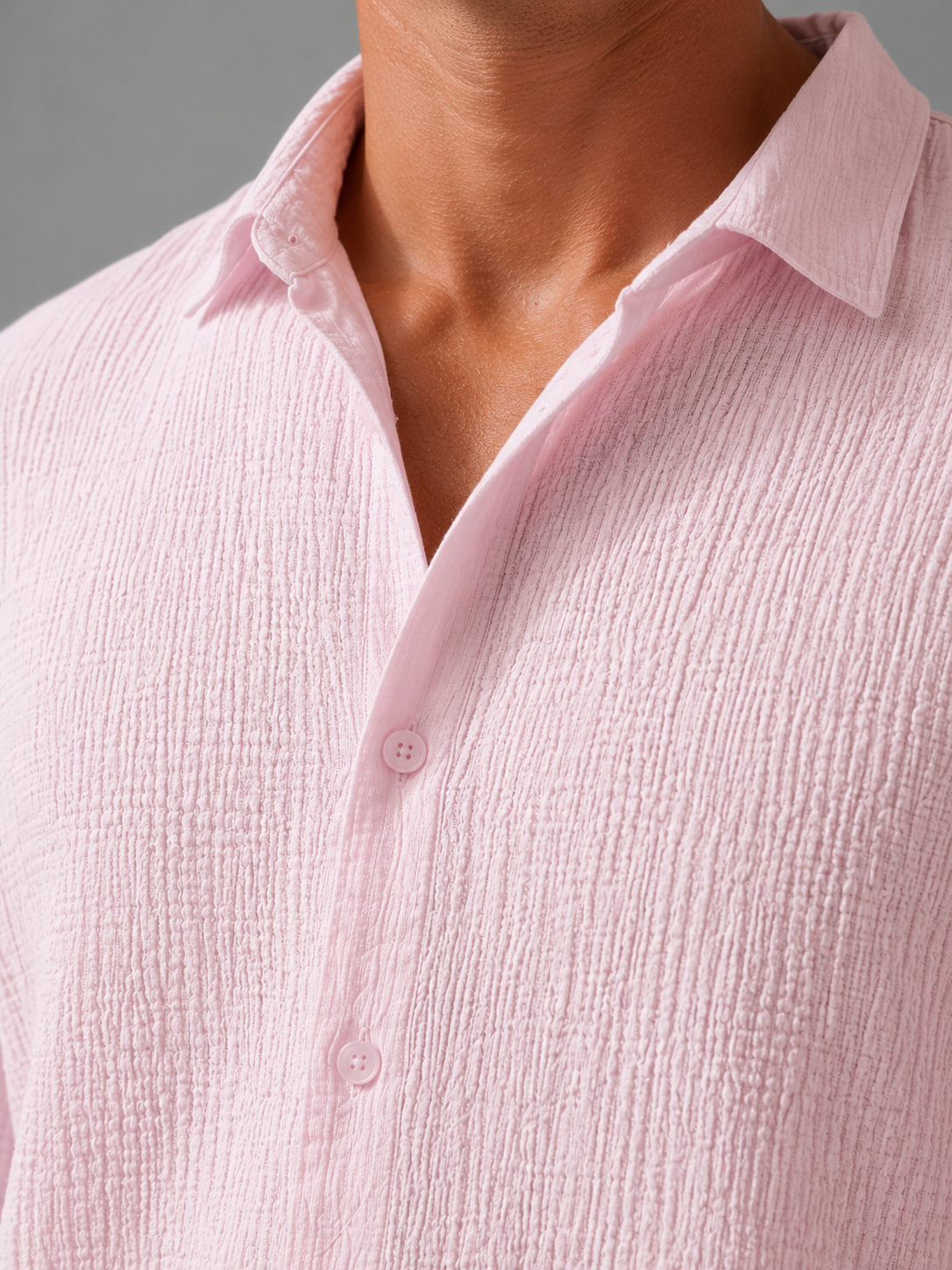Men's Textured Button-Up Shirt