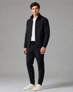 Men's Textured Tracksuit Set - Zip Jacket & Joggers