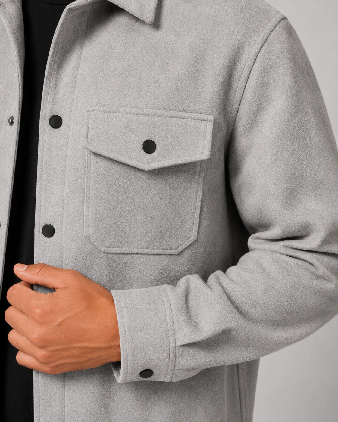 Men's Wool-Blend Utility Overshirt
