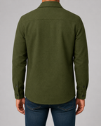 Men's Wool-Blend Flap-Pocket Overshirt