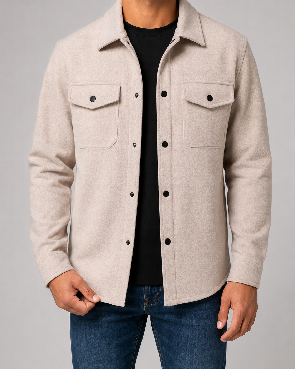 Men's Wool-Blend Utility Overshirt