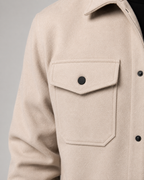 Men's Wool-Blend Flap-Pocket Overshirt