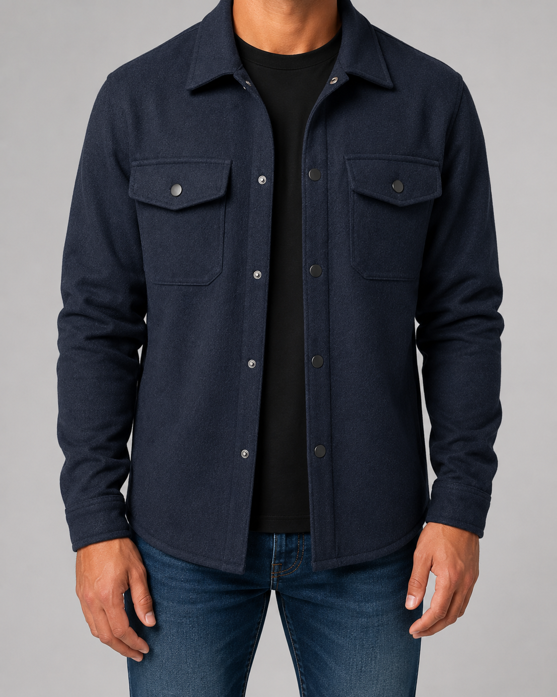 Men's Wool-Blend Utility Overshirt