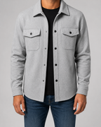 Men's Wool-Blend Flap-Pocket Overshirt