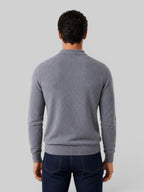 Men's Wool Knit Polo Sweater - Long Sleeve