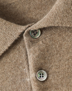 Men's Wool Knit Polo Sweater - Long Sleeve