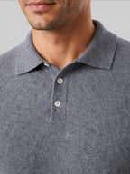 Men's Wool Knit Polo Sweater - Long Sleeve