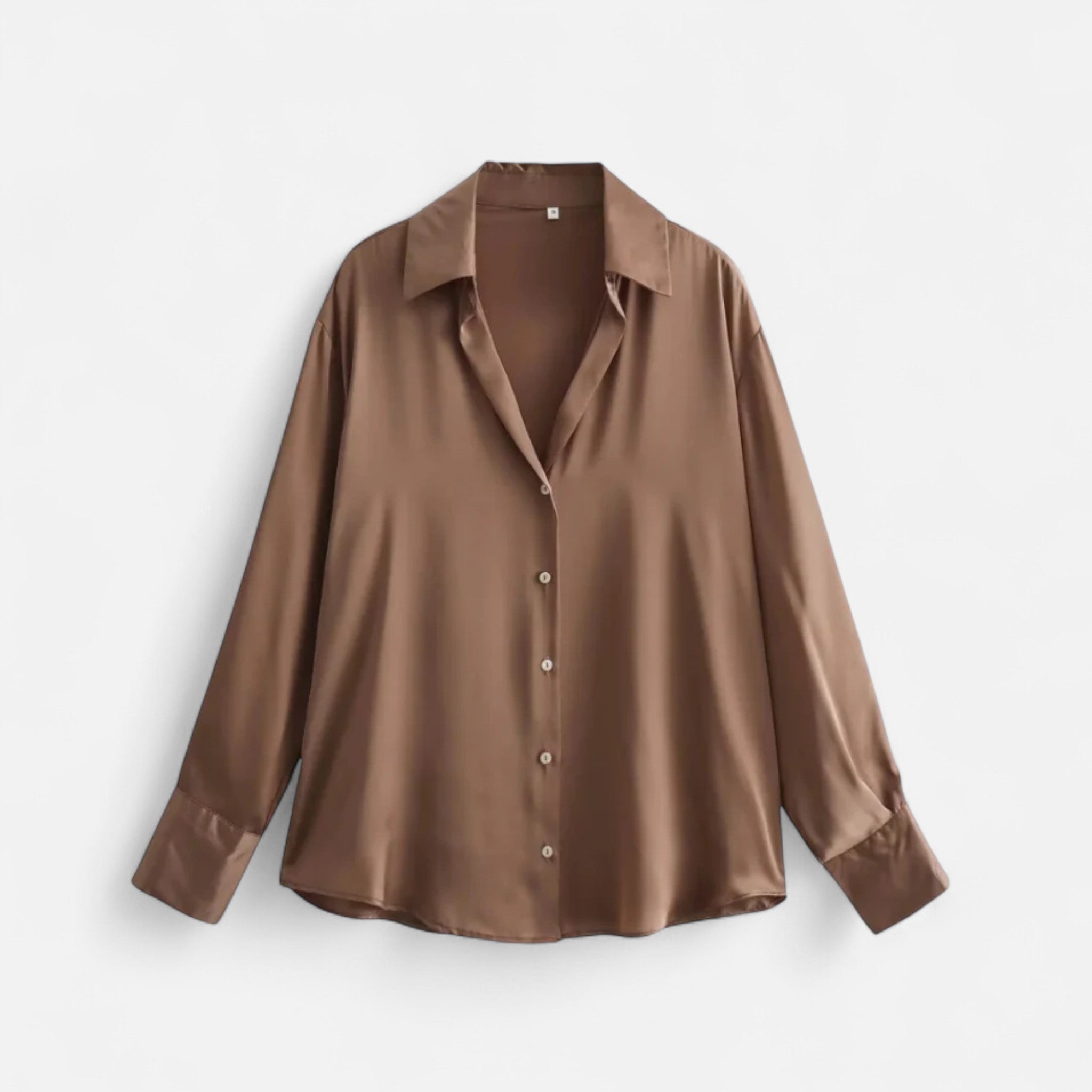 Women's Button-Front Long Sleeve Blouse - Classic Fit