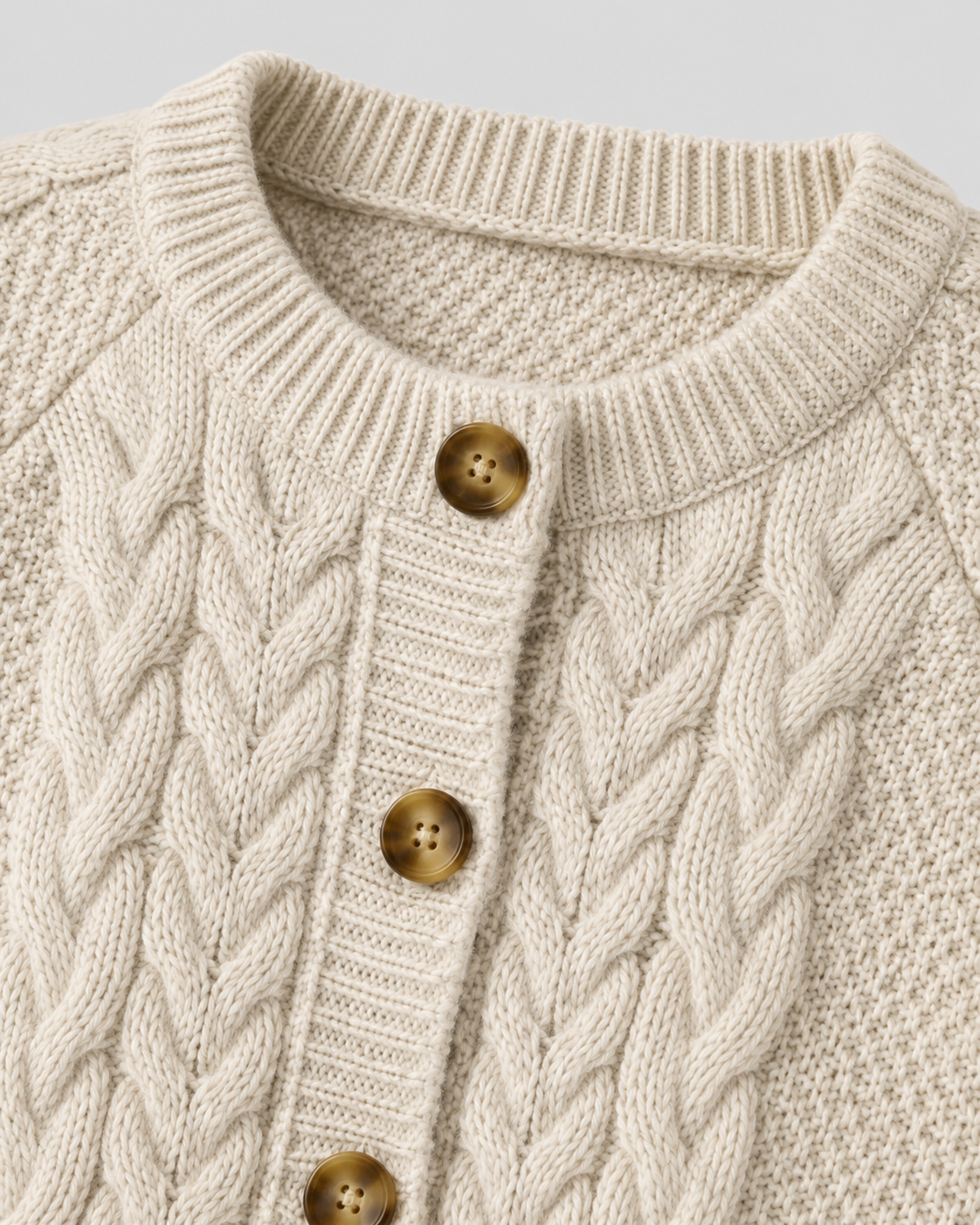 Women's Cable-Knit Button-Front Cardigan