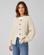 Women's Cable-Knit Button-Front Cardigan