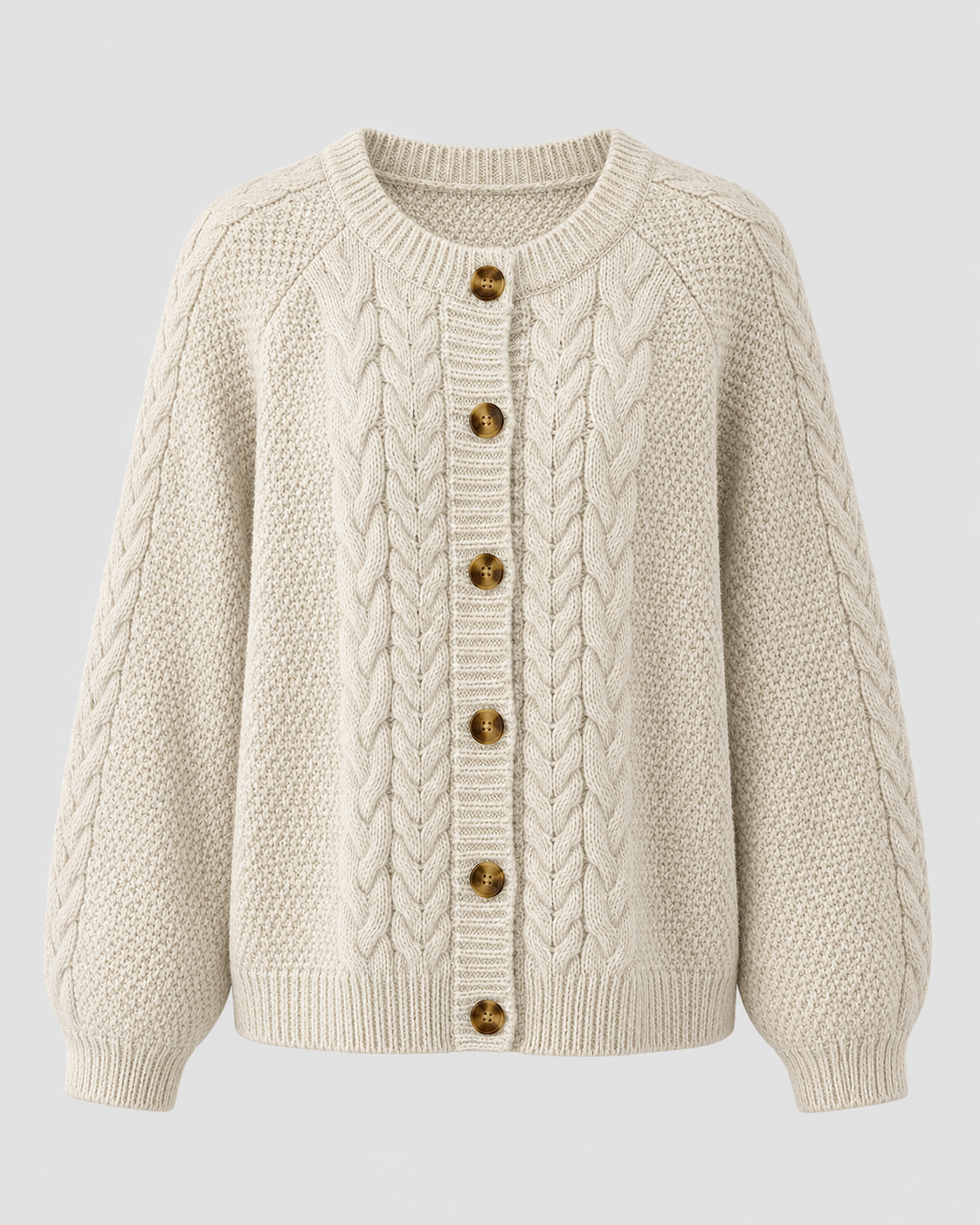 Women's Cable-Knit Button-Front Cardigan