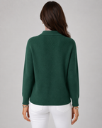 Women's Collared Button-Up Knit Cardigan