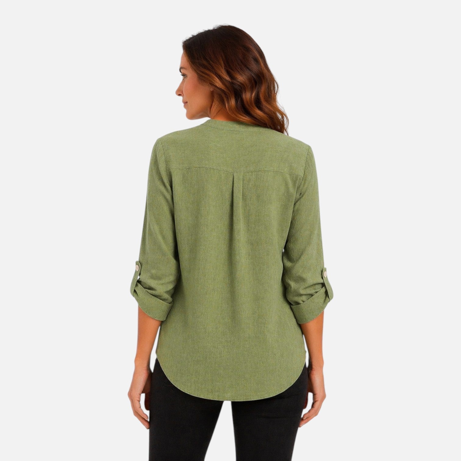 Women's Draped V-Neck Blouse