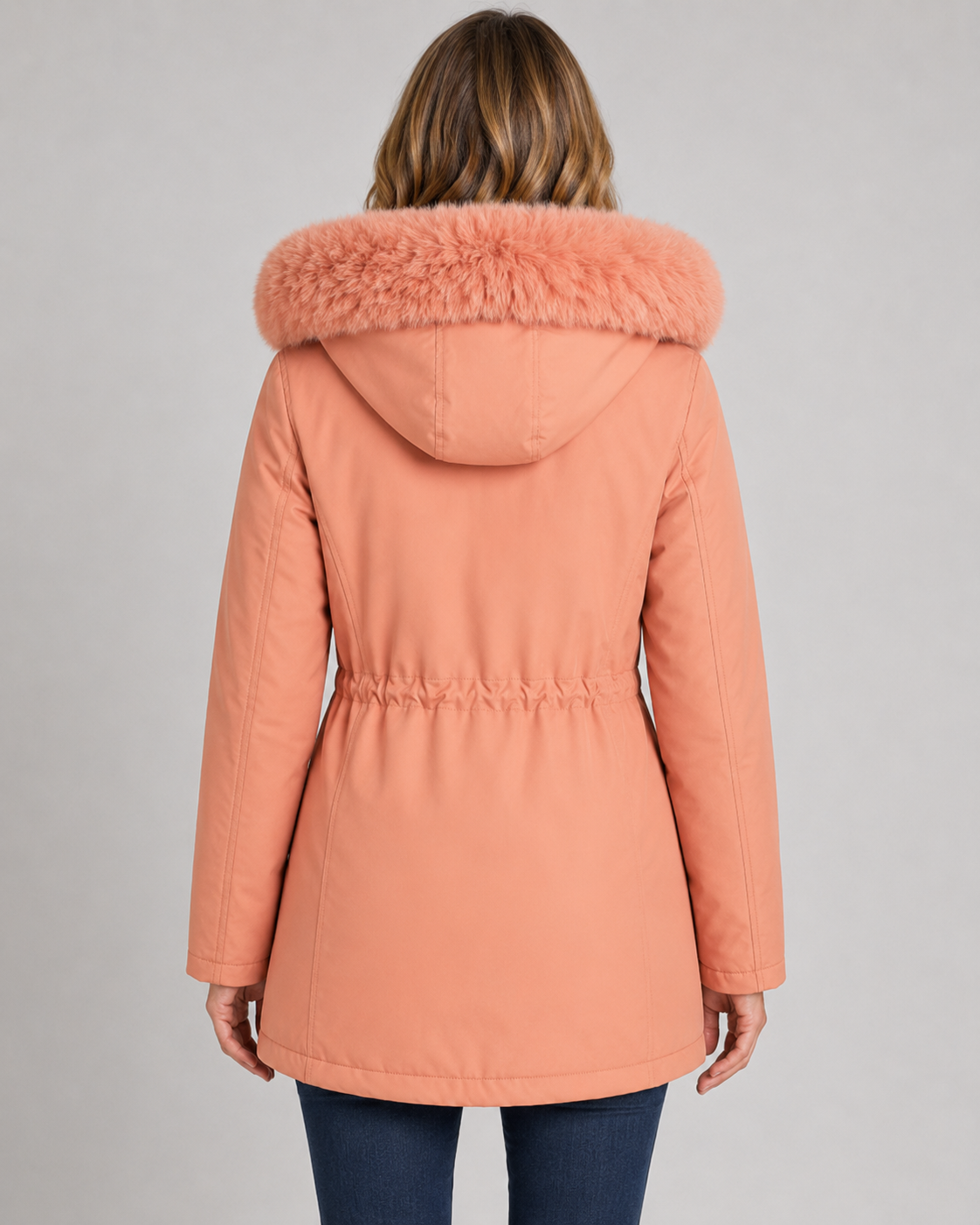 Women's Fleece-Lined Fur Hooded Parka