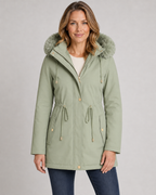 Women's Fleece-Lined Fur Hooded Parka