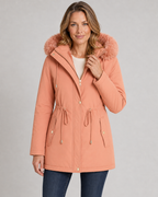 Women's Fleece-Lined Fur Hooded Parka
