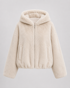 Women's Fluffy Faux Fur Hooded Jacket Full Zip