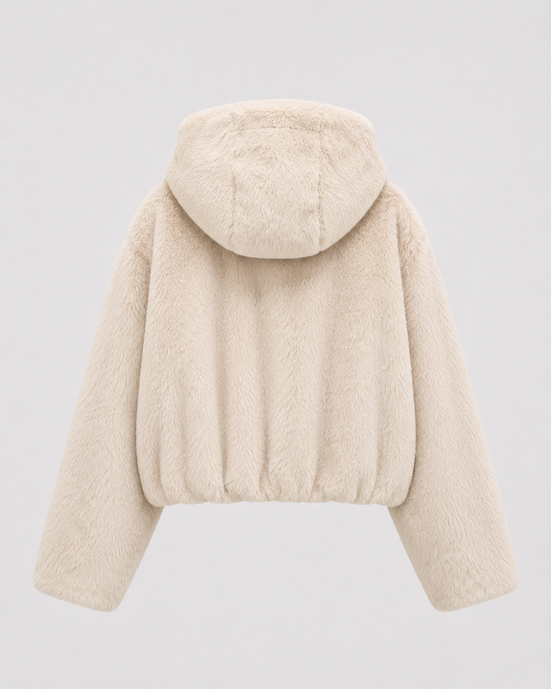 Women's Fluffy Faux Fur Hooded Jacket Full Zip