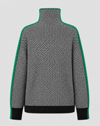 Women's Colorblock Herringbone Turtleneck Sweater