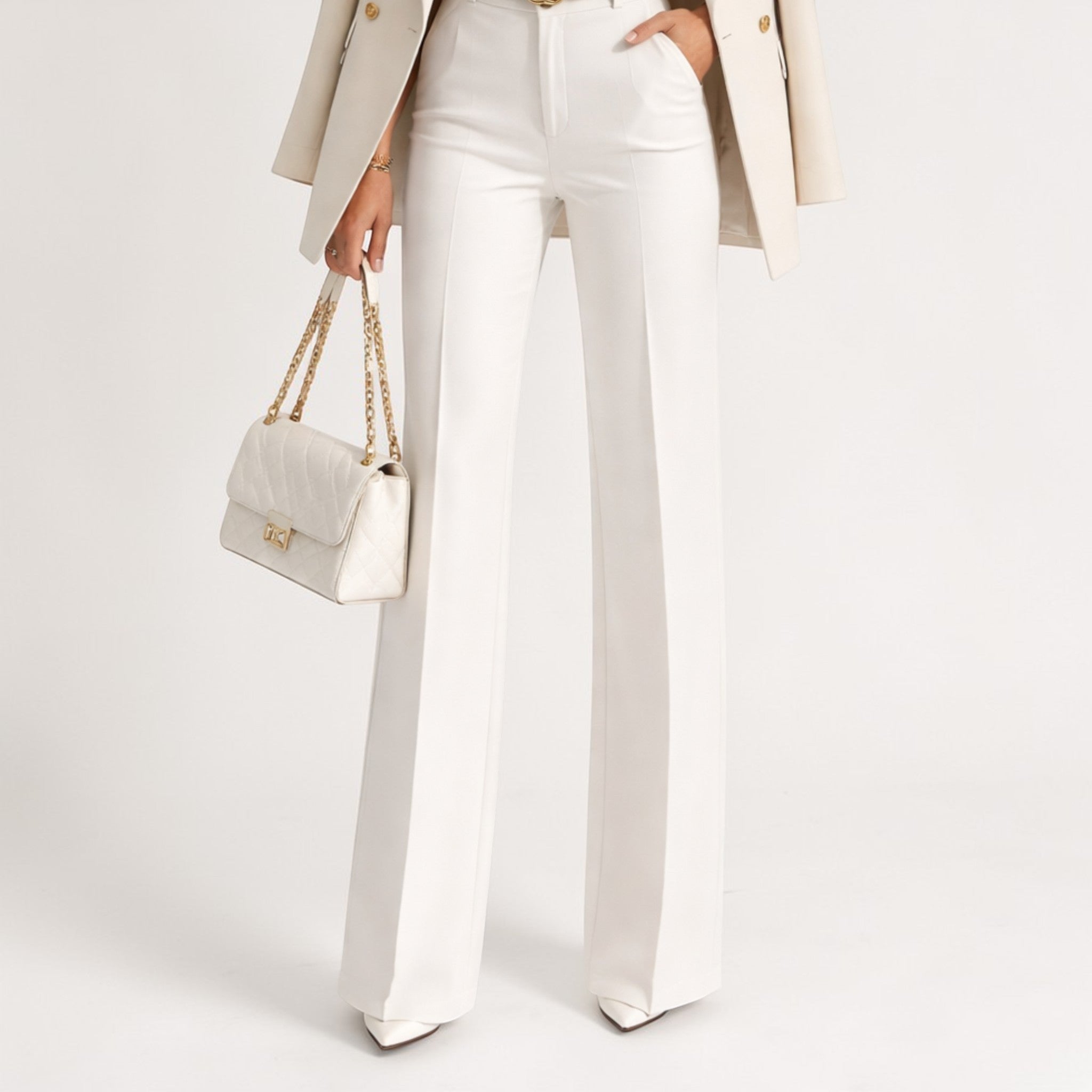 Women's Wide-Leg High-Rise Tailored Trousers