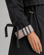 Women's Hooded Trench Coat - Check Lined