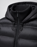 Women's Full-Zip Hybrid Puffer Jacket with Jersey Sleeves